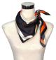 Preview: Foulard Shawl Silk Satin Geometric Orange Black Beige